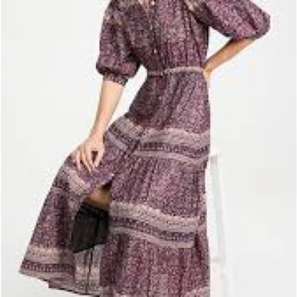 BELL blair maxi dress in brown pink metallic